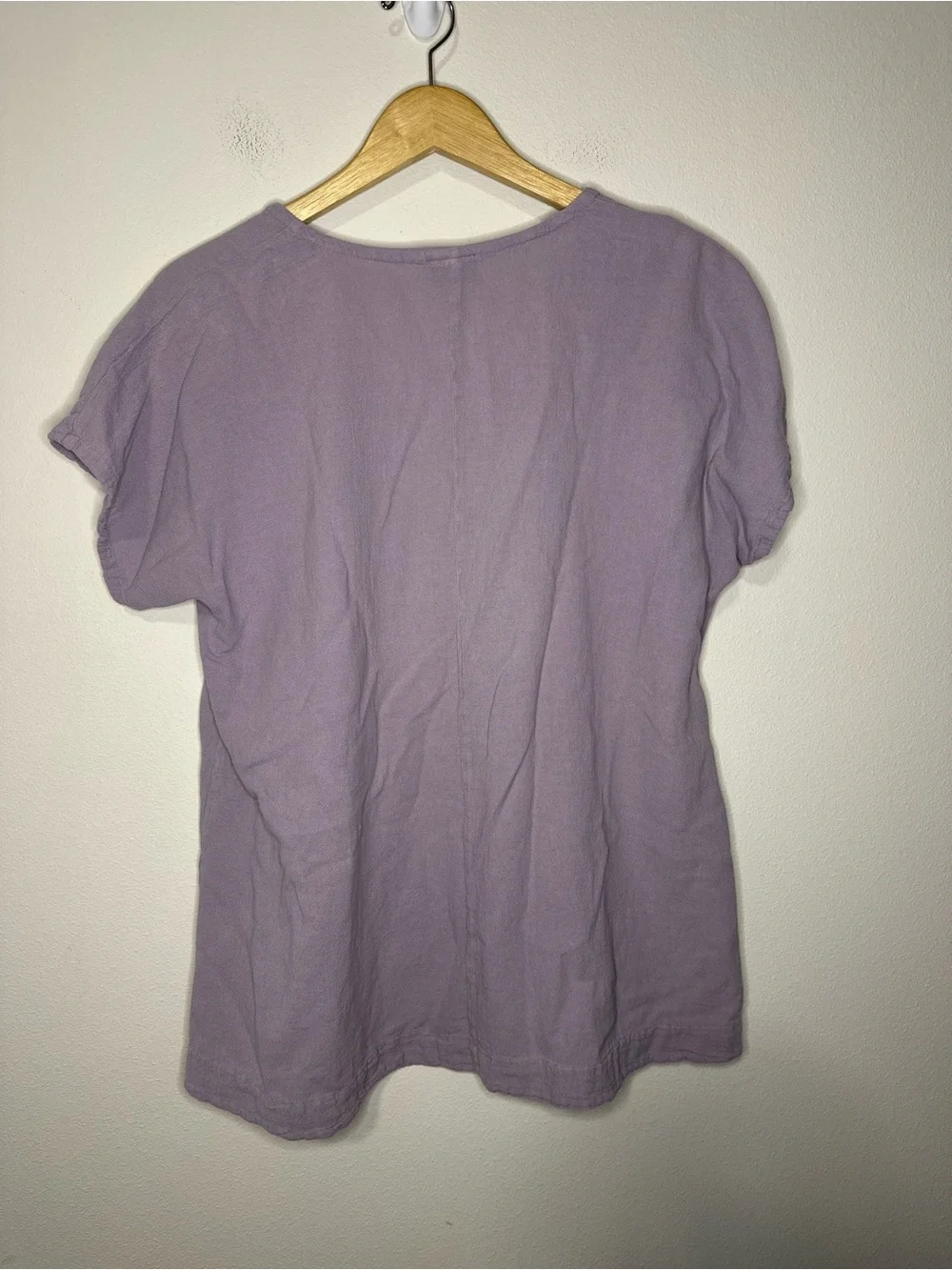 Oh My Gauze! Lilac purple scoopneck oversized 100% cotton top size 2 (L/XL) - Picture 2 of 7
